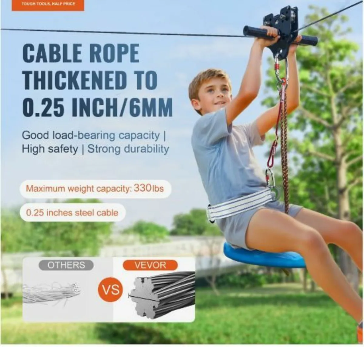 Zipline Kit for Kids and Adult, 80 ft Zip - Image 2