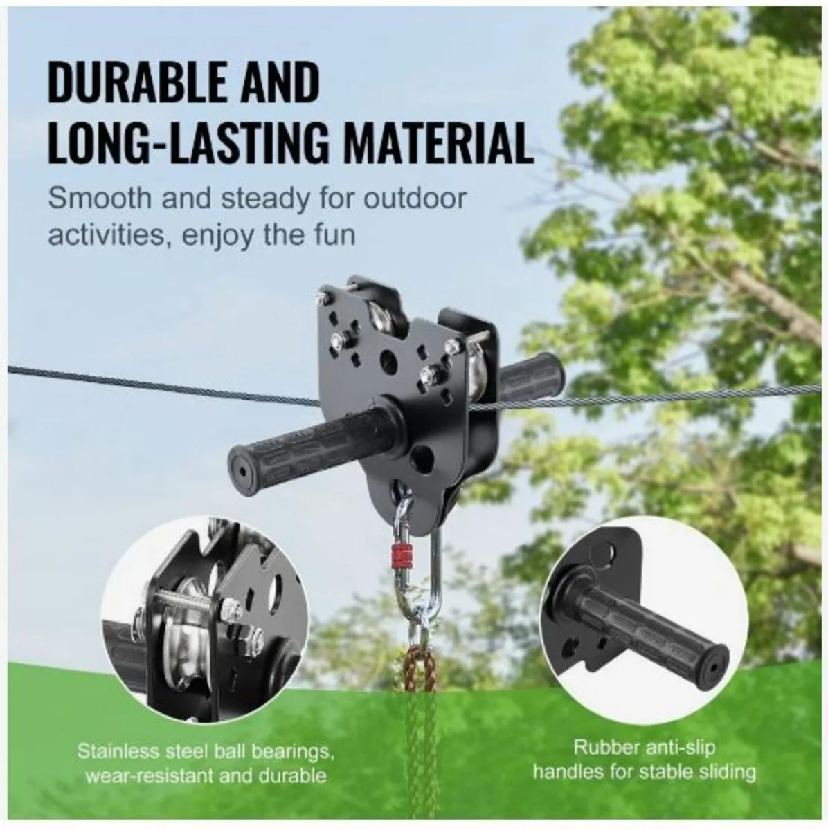 Zipline Kit for Kids and Adult, 80 ft Zip - Image 4