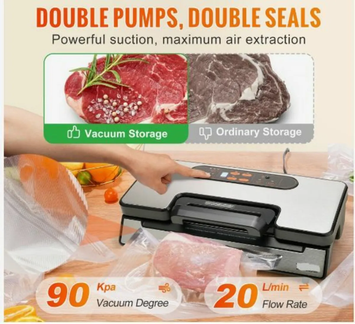 Vacuum Sealer Machine Food Preservation Storage - Image 2