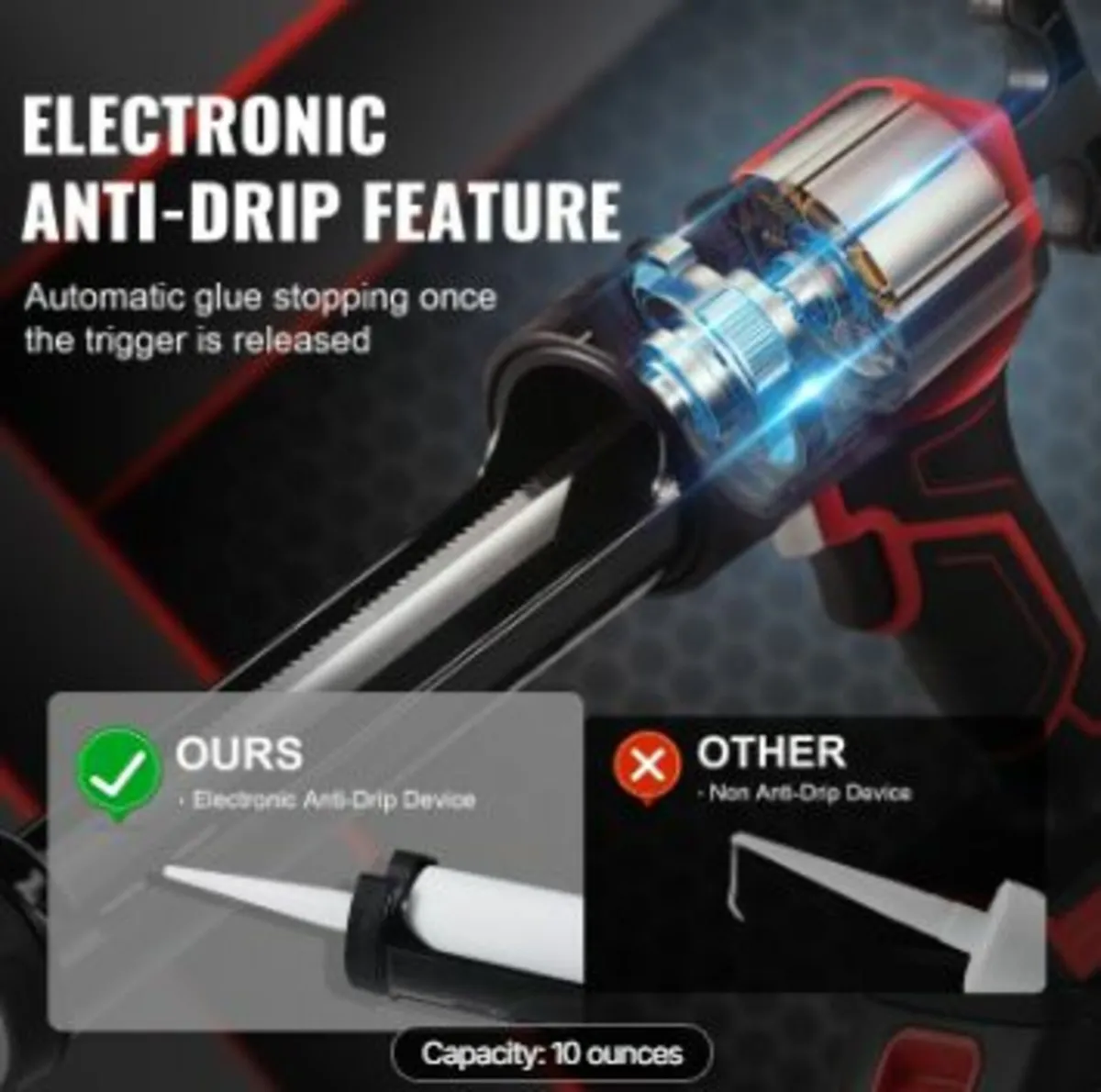 20V Cordless Electric Caulking Gun 10oz/300ml - Image 3