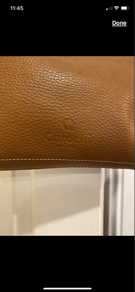 Leather Tan cross over bag - Image 1