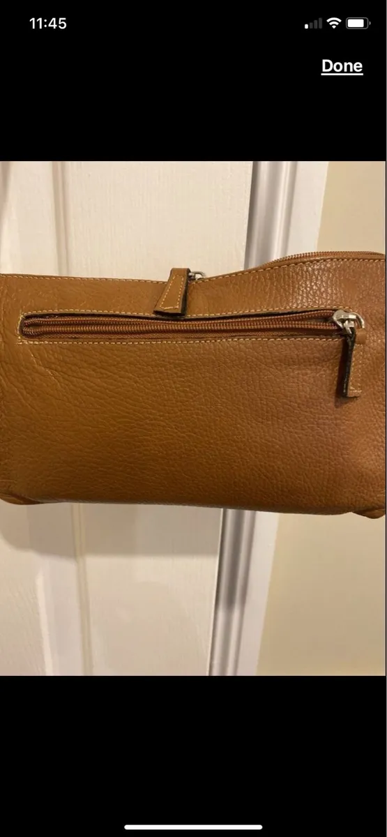 Leather Tan cross over bag - Image 2