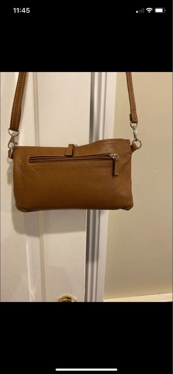 Leather Tan cross over bag - Image 3