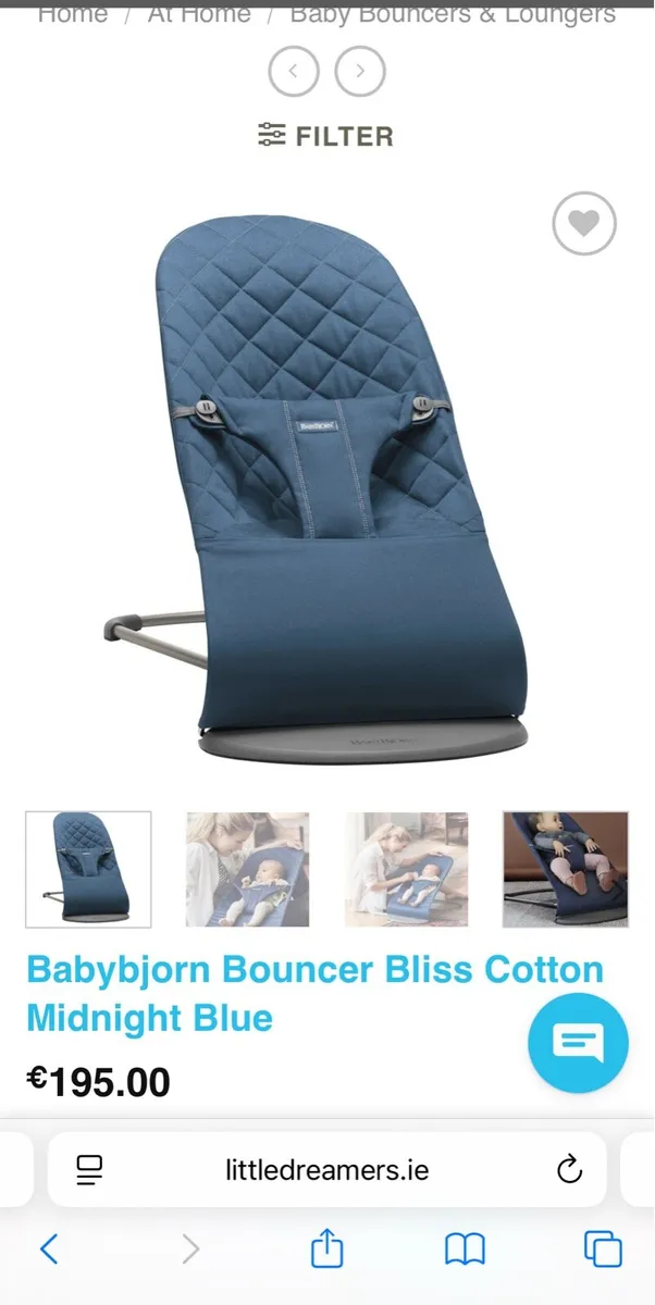 BabyBjorn Bouncer Bliss Midnight Blue - Image 1