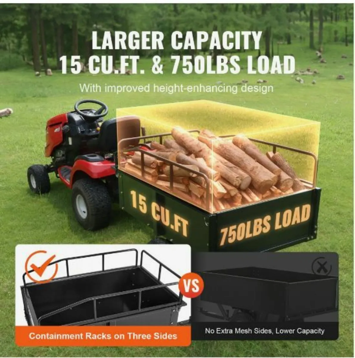 Heavy Duty ATV Trailer Steel Dump Cart - Image 2