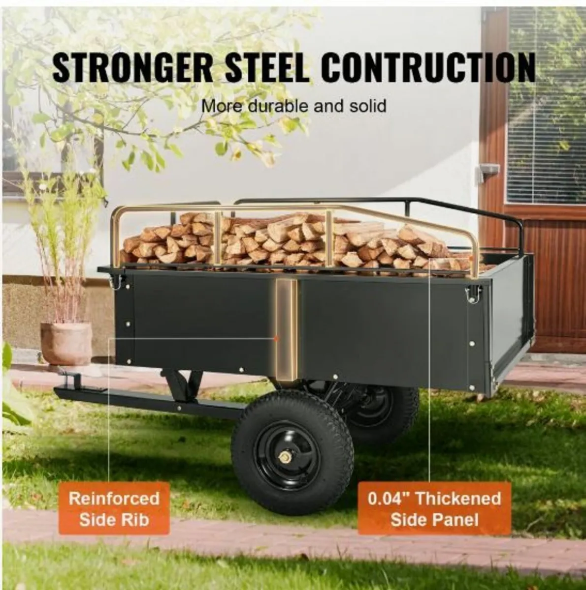 Heavy Duty ATV Trailer Steel Dump Cart - Image 4
