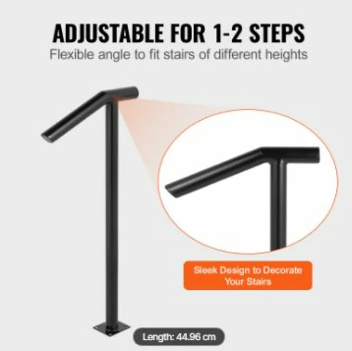 Round Type Metal Handrail Step Handrail 2 Steps - Image 2