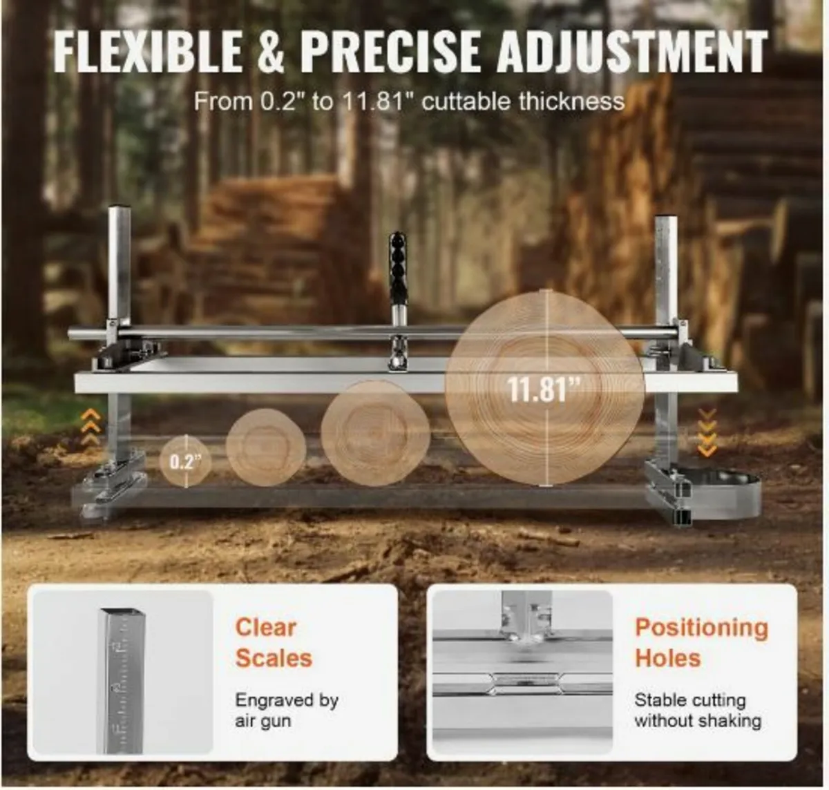 Portable Sawmill 14"-36" Guide Bar Galvanized Stee - Image 4