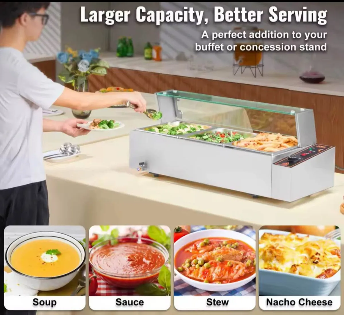 Food Warmer Stainless Steel Buffet Bain Marie new - Image 4