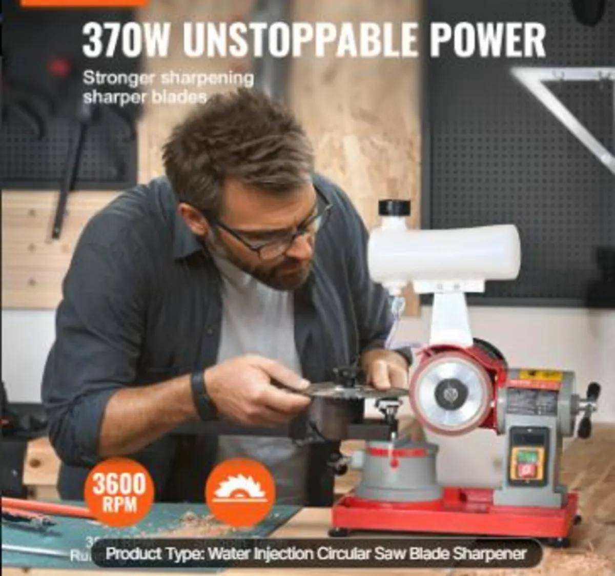 Circular Saw Blade Sharpener Grinder 370W 3600RPM - Image 2