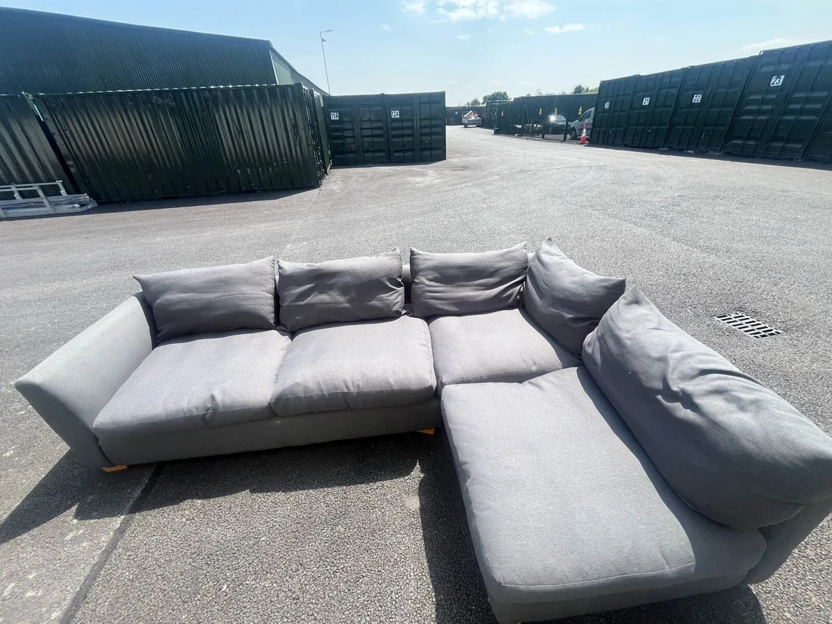 Navy corner sofa set 2 pieces delivery available - Image 4