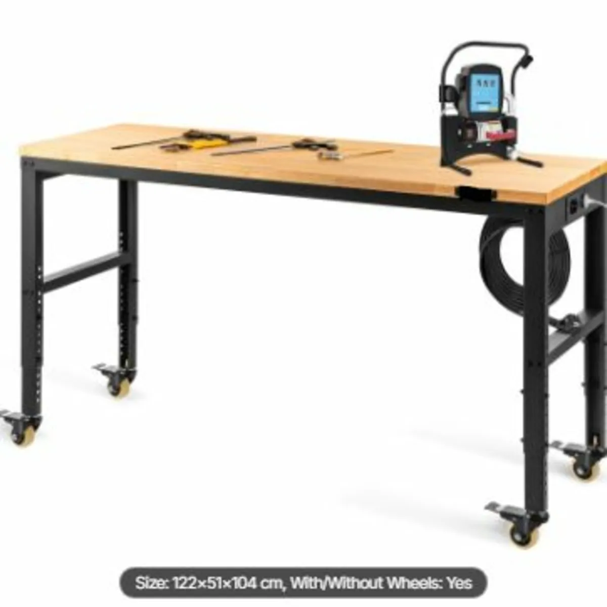 Workbench Adjustable Height, 122cm W X 51cm D X 1 - Image 1