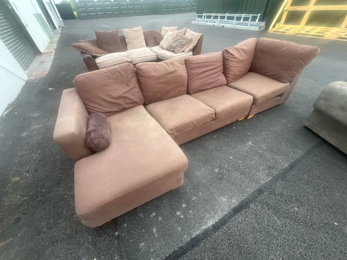Brown corner sofa set delivery available - Image 3