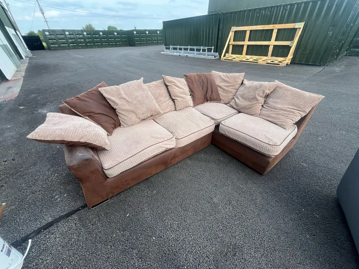 Brown corner sofa set delivery available - Image 1