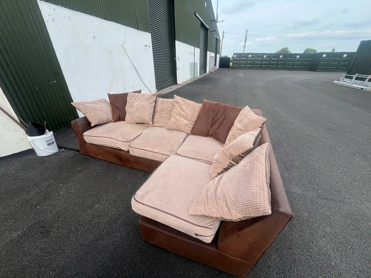 Brown corner sofa set delivery available - Image 2