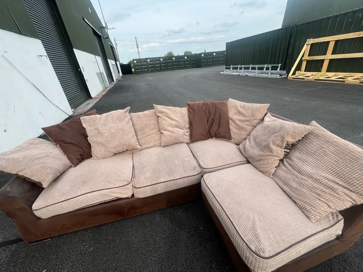 Brown corner sofa set delivery available - Image 3