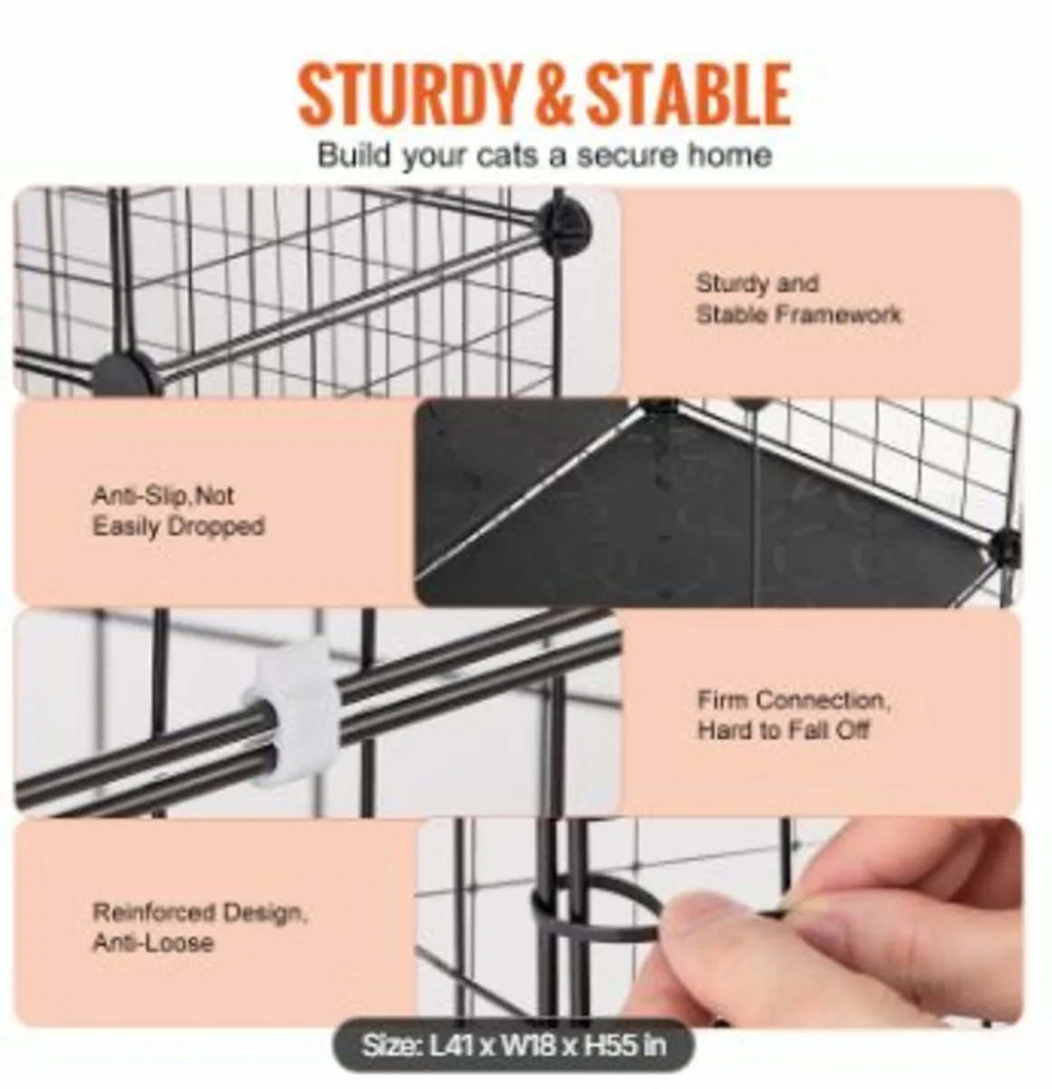 Large 4-tier Cat Cage 41 x 14 x 55 - Image 3