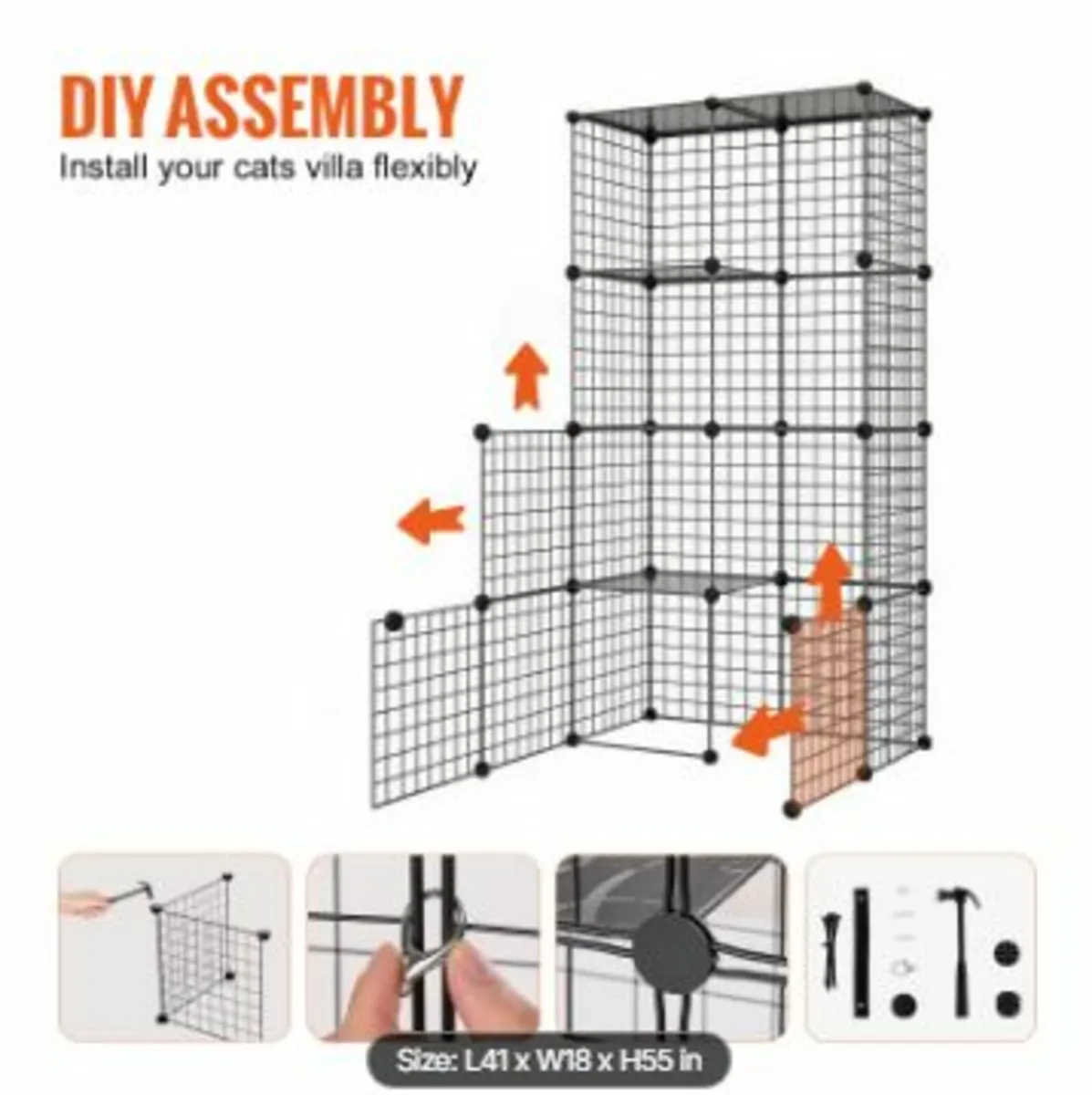 Large 4-tier Cat Cage 41 x 14 x 55 - Image 4