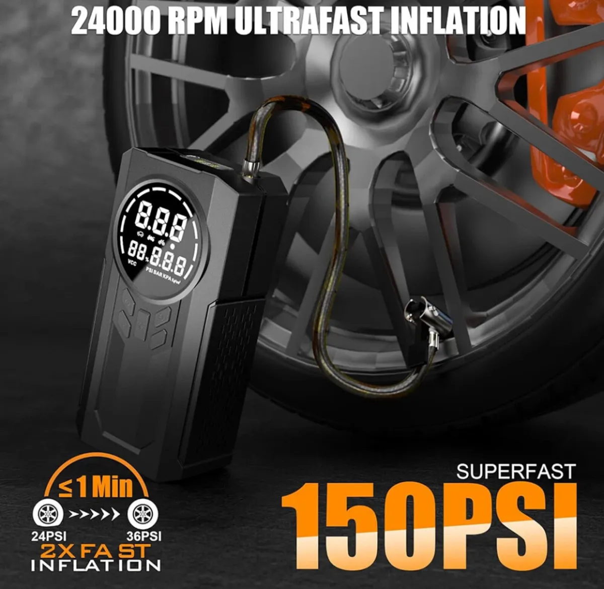Portable Car Battery Jump Starter + Tyre Inflator - Image 4