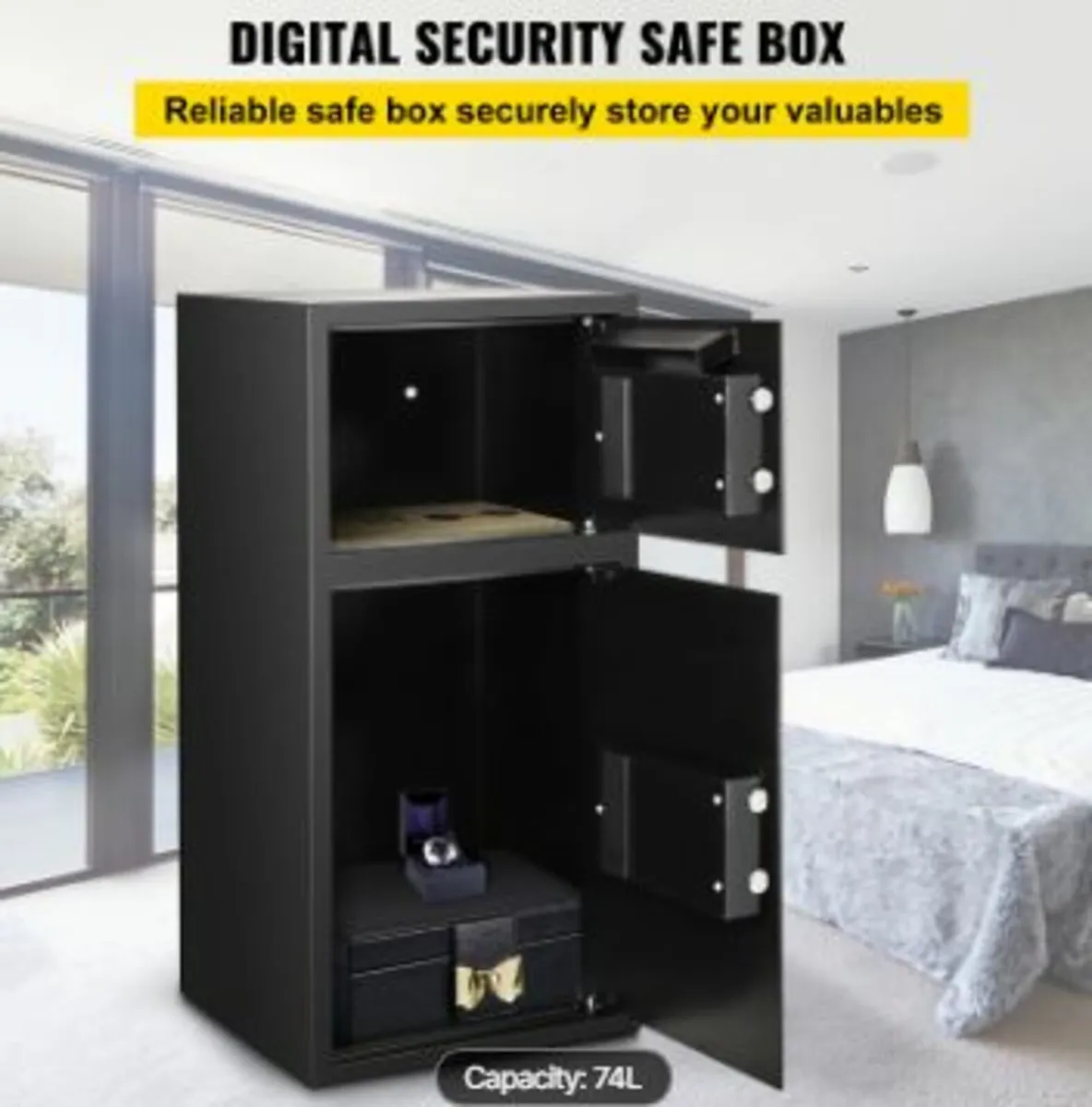 33" Digital Double Door Safe Depository Box Gun Sa - Image 2