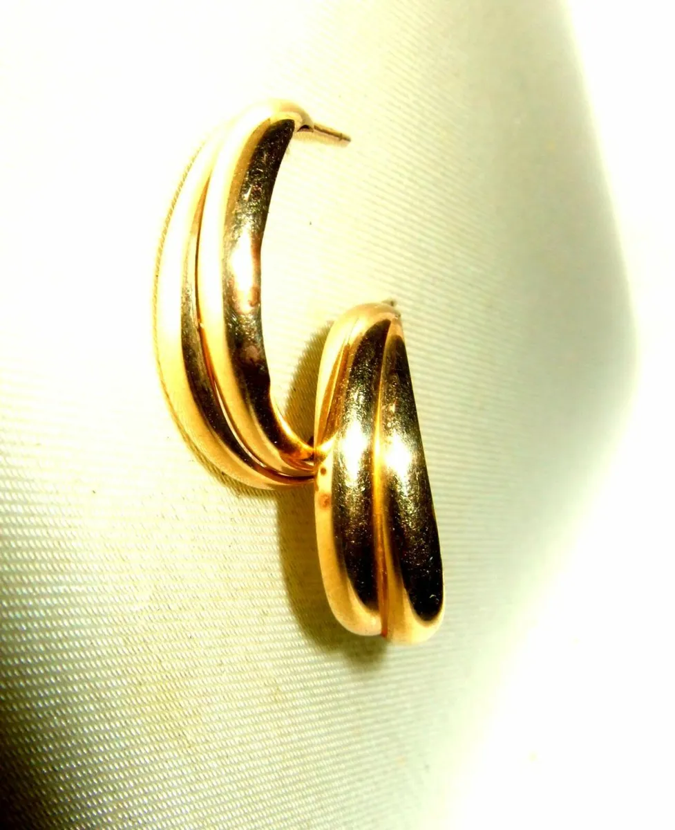 Vintage Hallmarked 14ct Gold Earrings - Image 2