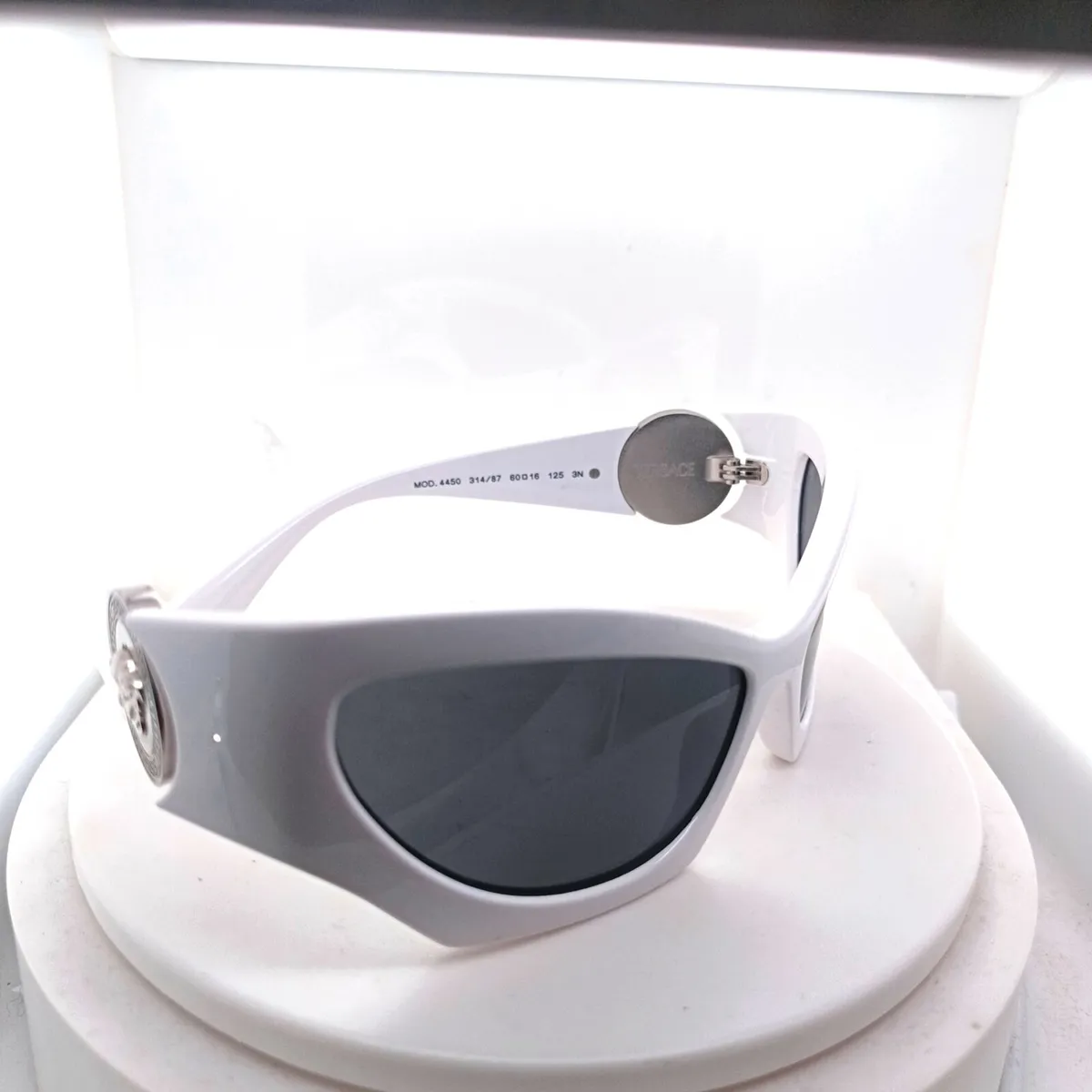 Versace Sunglasses, Cat's Eyes,White Frames - Image 4