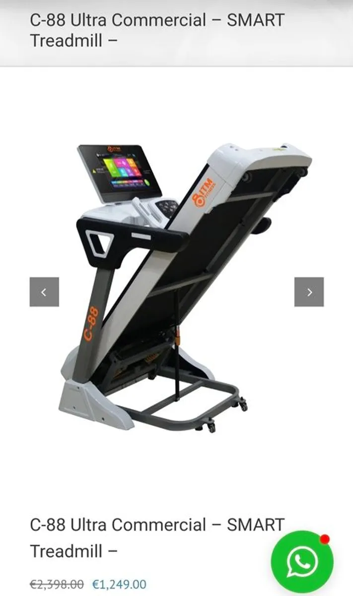 commercial SMART folding Treadmill with incline C-88 Ultra - white - Image 3
