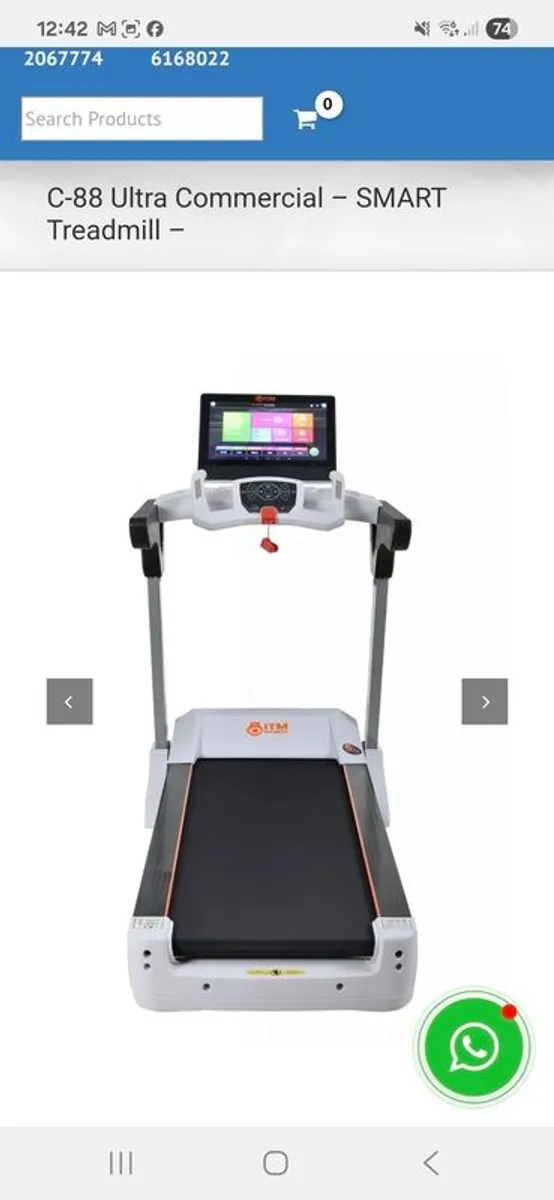 commercial SMART folding Treadmill with incline C-88 Ultra - white - Image 4