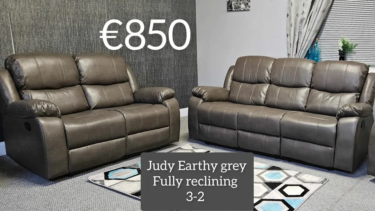 Fully Reclining Judy Living Room Sofa Sets - Black - Image 1
