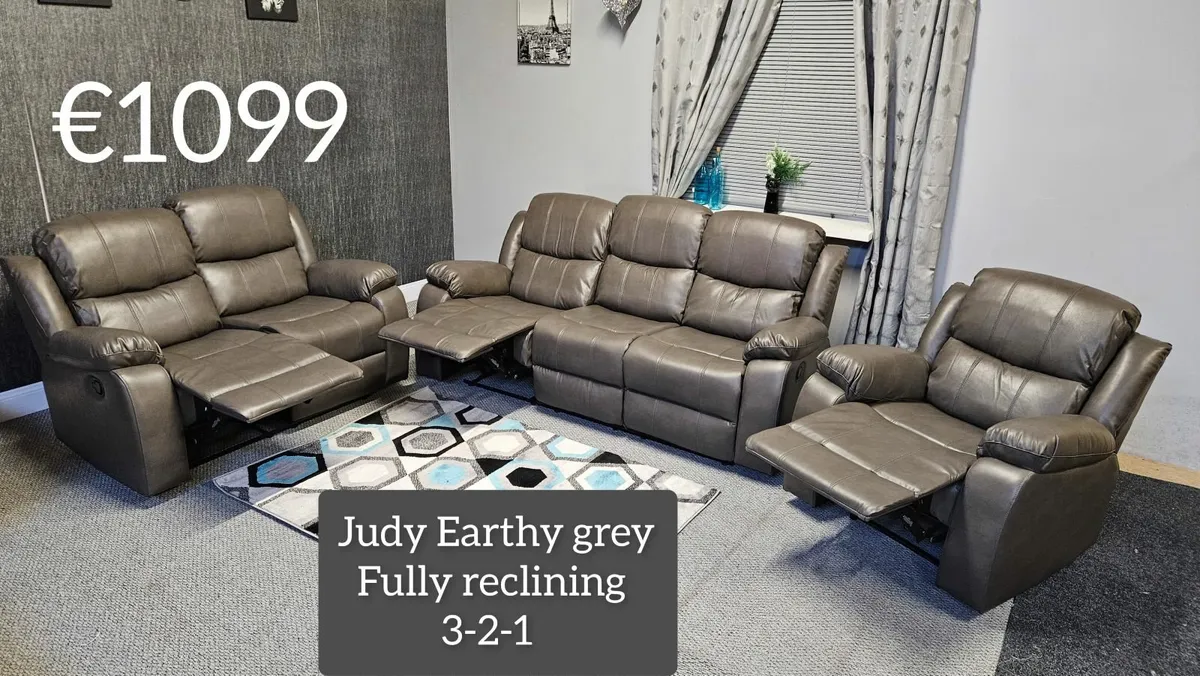 Fully Reclining Judy Living Room Sofa Sets - Black - Image 4