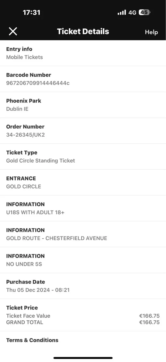 2 x Zach Bryan Gold circle tickets for Fri 20th Ju - Image 1