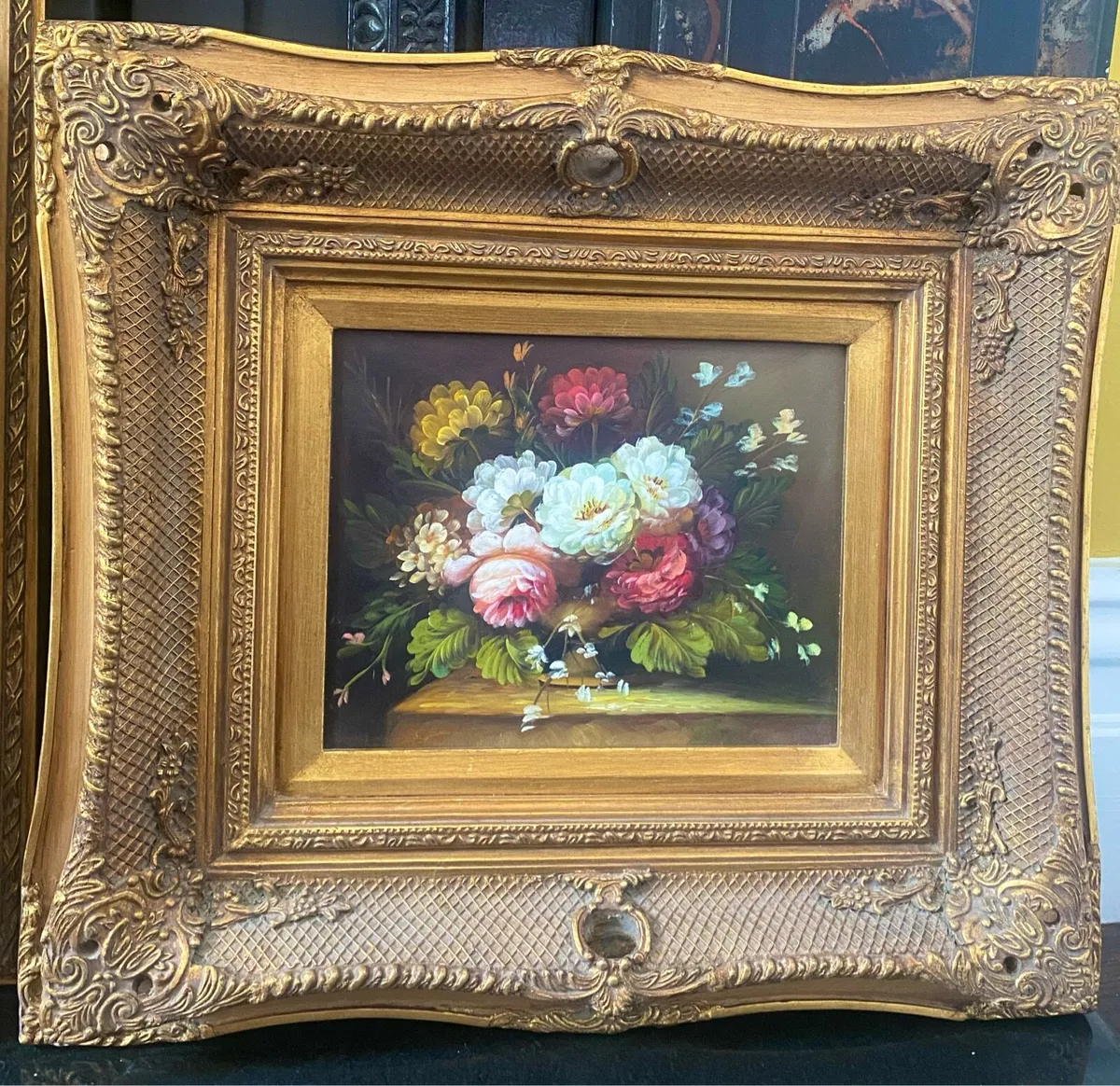 Antique Baroque style paintings in gold frames - Image 2