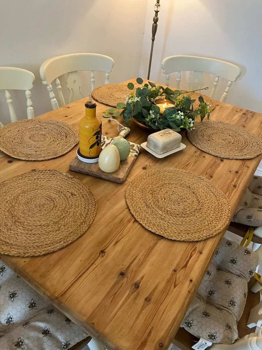Farmhouse table and chairs - Image 4