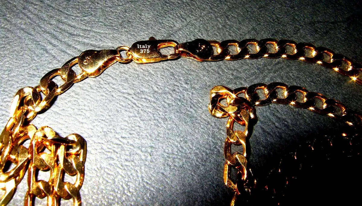 Vintage Hallmarked Chain & Gemset Cross - Image 4