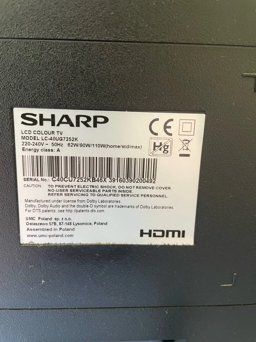 Sharp 40” TV - Image 3