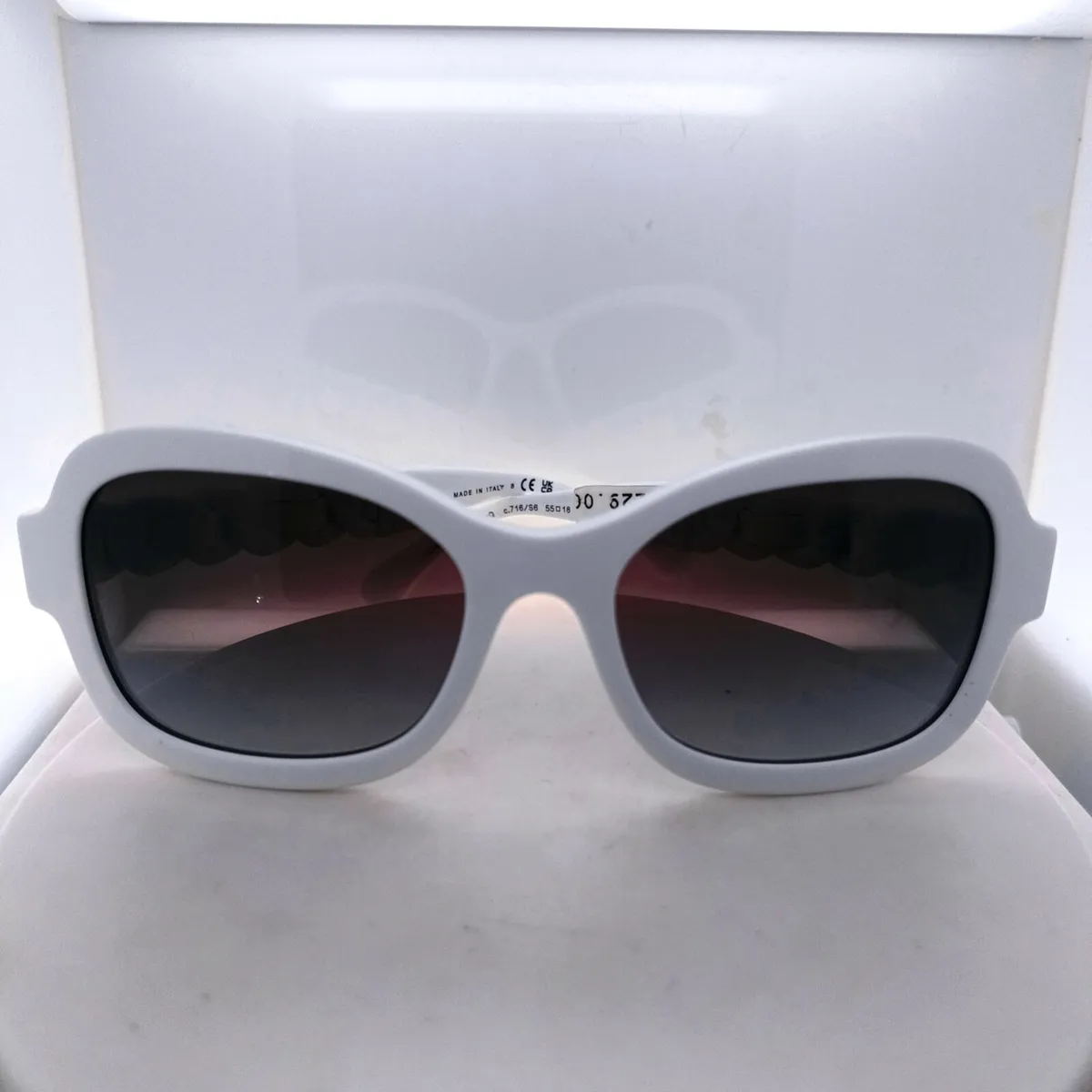 Chanel Sunglasses White Frames,Woven Arms - Image 1