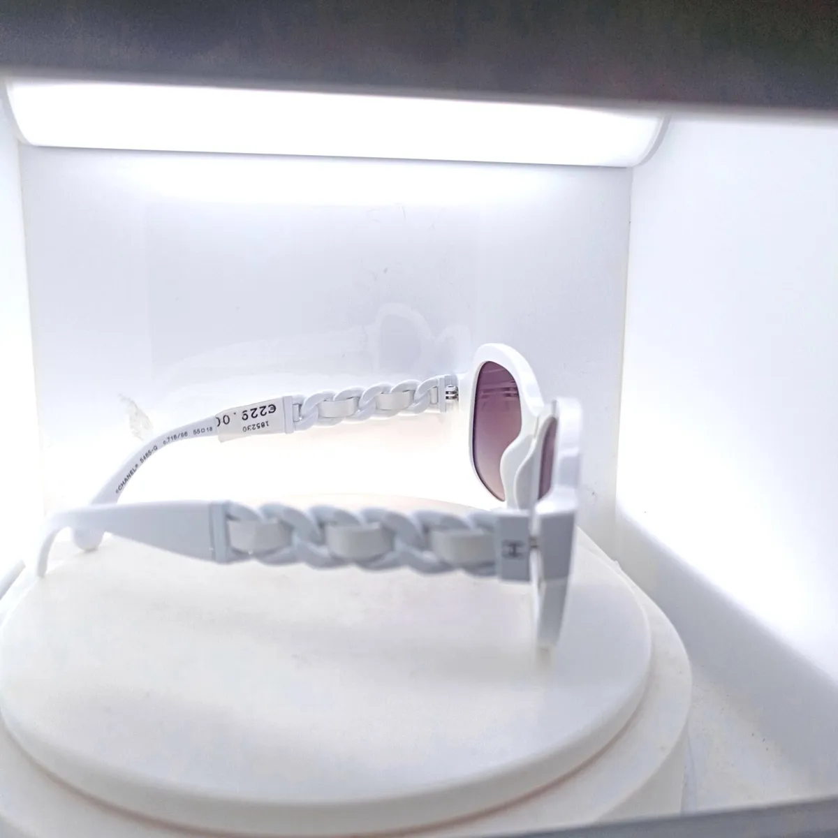Chanel Sunglasses White Frames,Woven Arms - Image 2