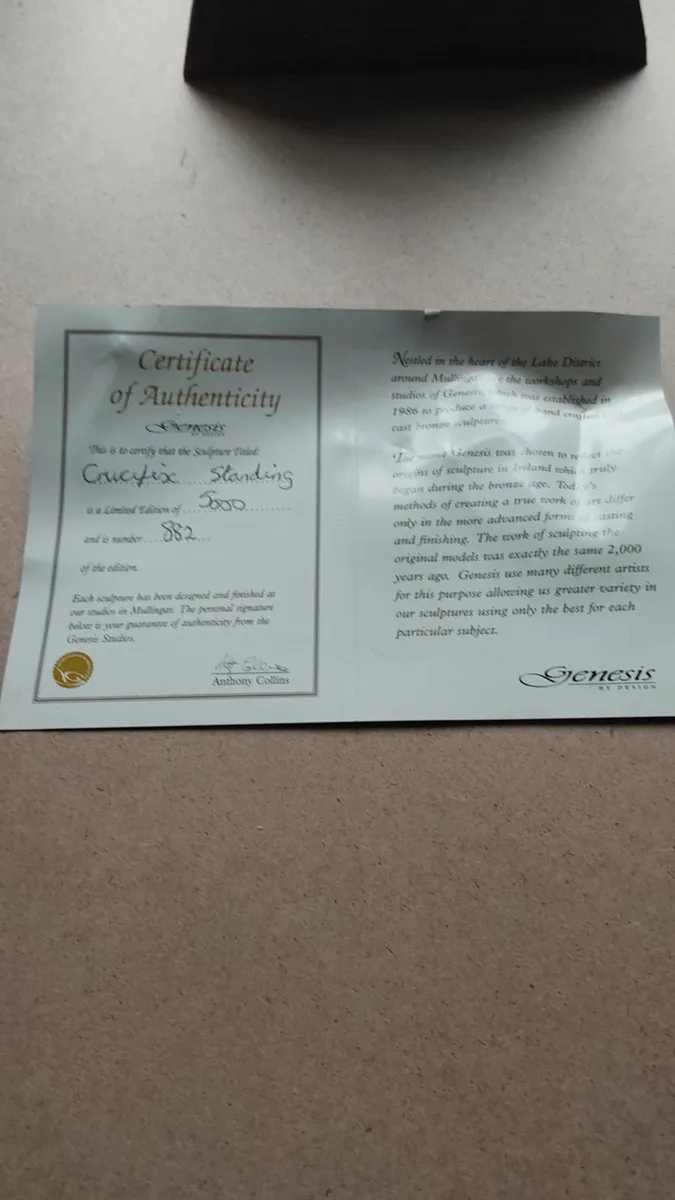 Bronze Genesis Crucifix  with Authentic Cert - Image 4