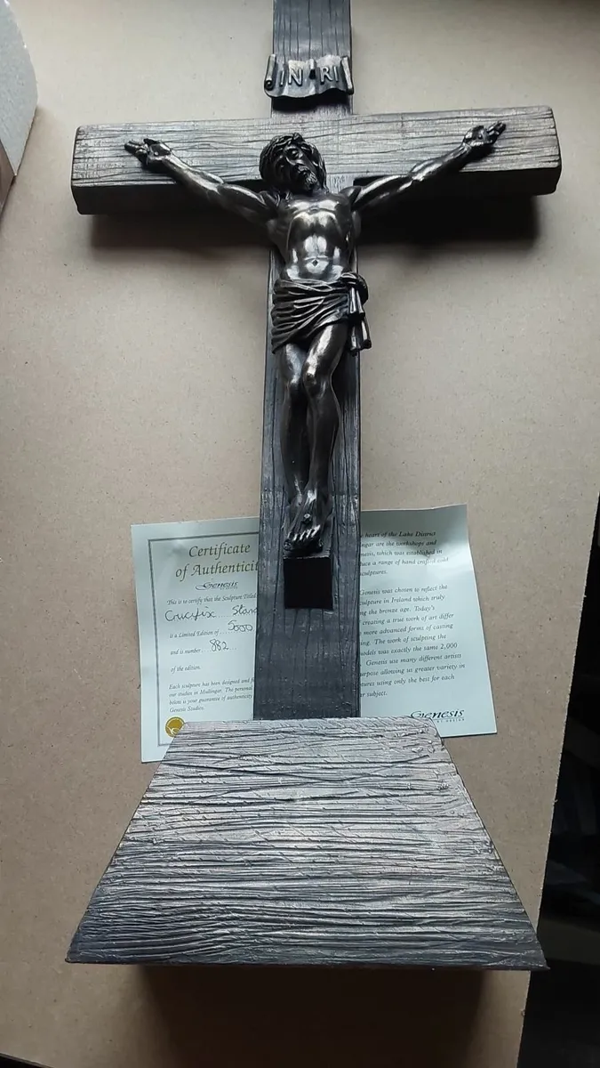 Bronze Genesis Crucifix  with Authentic Cert - Image 1