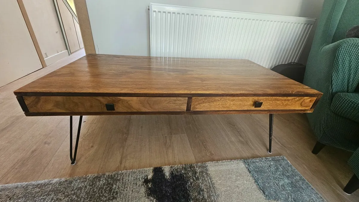 Solid wood Coffee table with hairpin legs - Image 1