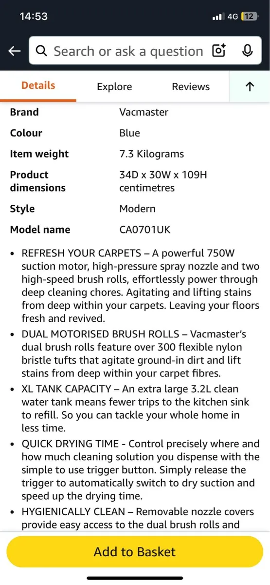 Vac master carpet cleaner - Image 3