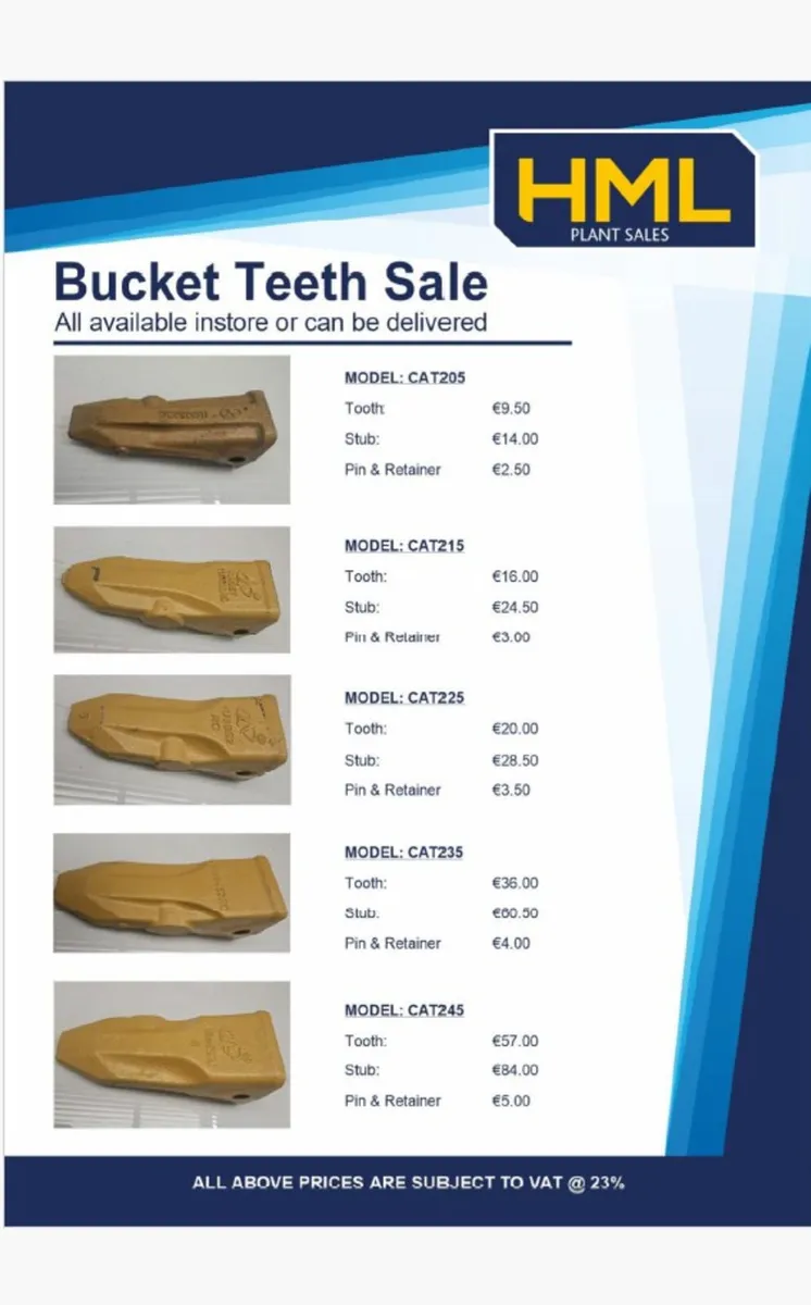 BUCKET TEETH - CAT 205,215,225,235,245 - Image 1