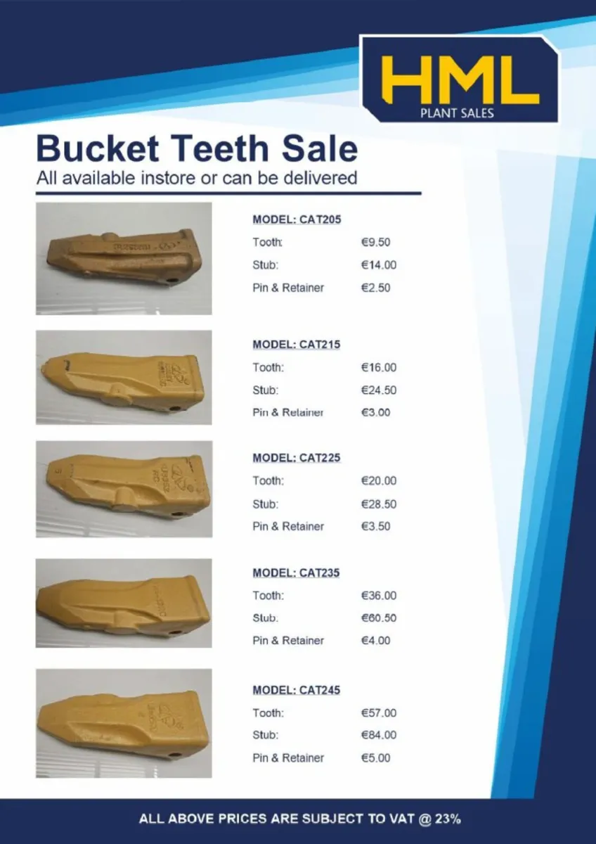 BUCKET TEETH - CAT 205,215,225,235,245 - Image 2