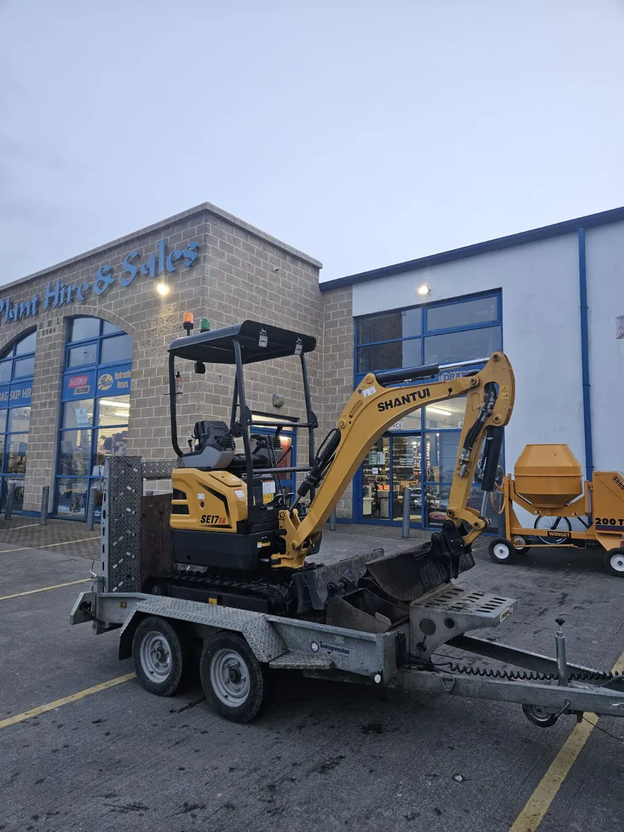 EX-HIRE Shantui 1.7 Ton Mini Digger X1 unit left - Image 2