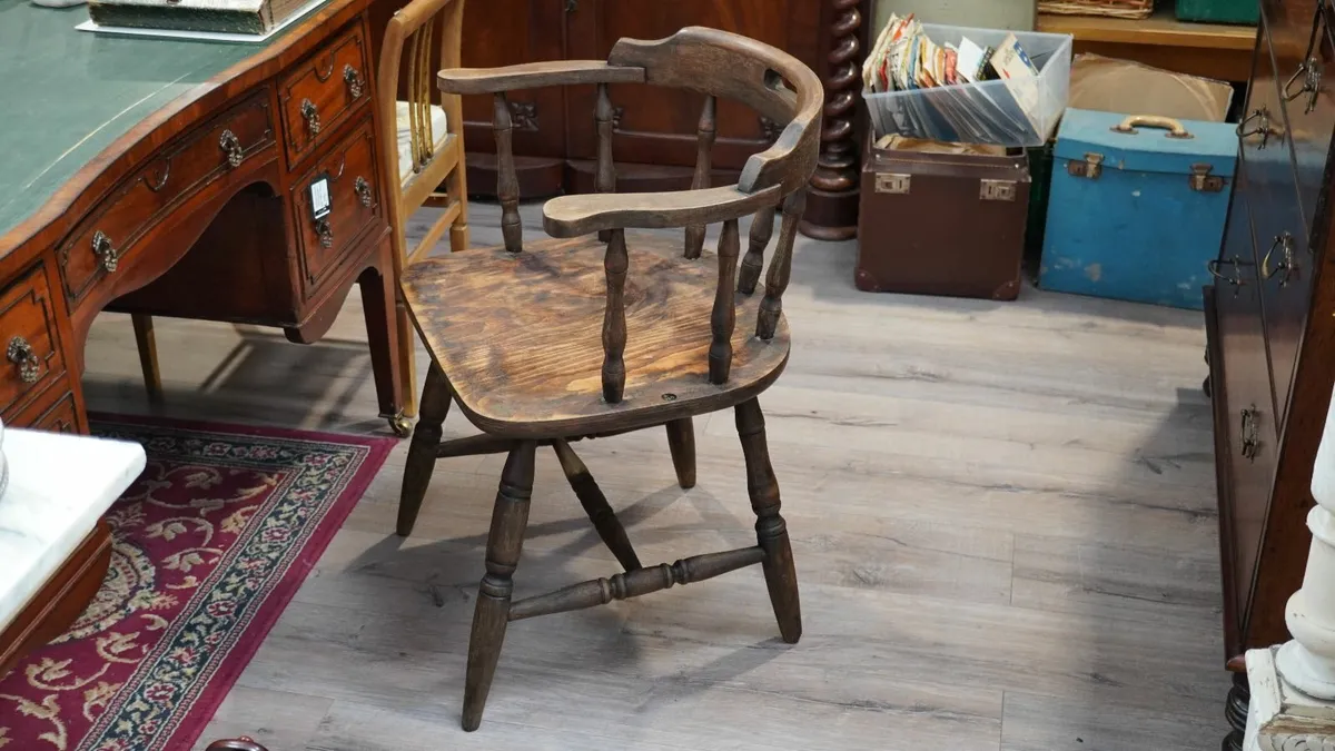 Vintage Windsor-Style Captain's Desk Chair - Image 1