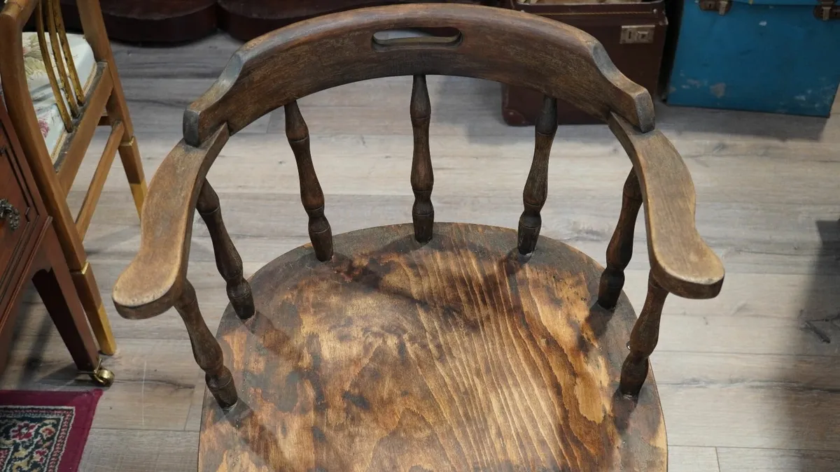 Vintage Windsor-Style Captain's Desk Chair - Image 3