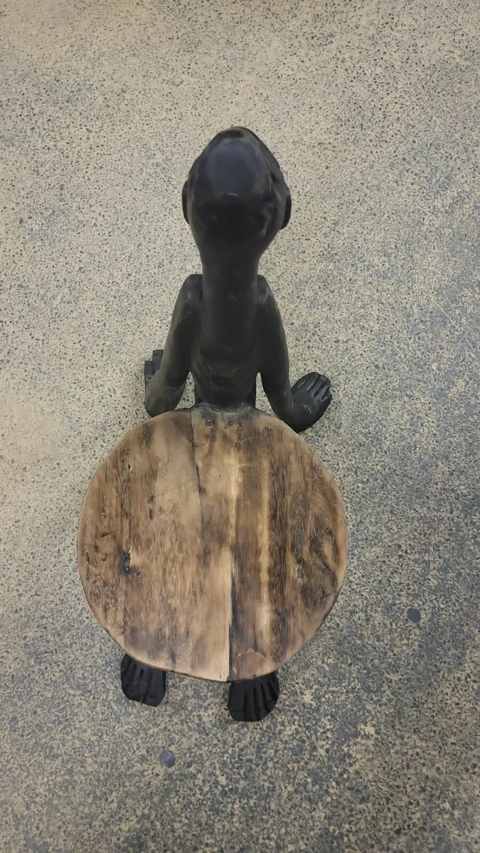 Early 1900s African anthropomorphic stool, chair - Image 3