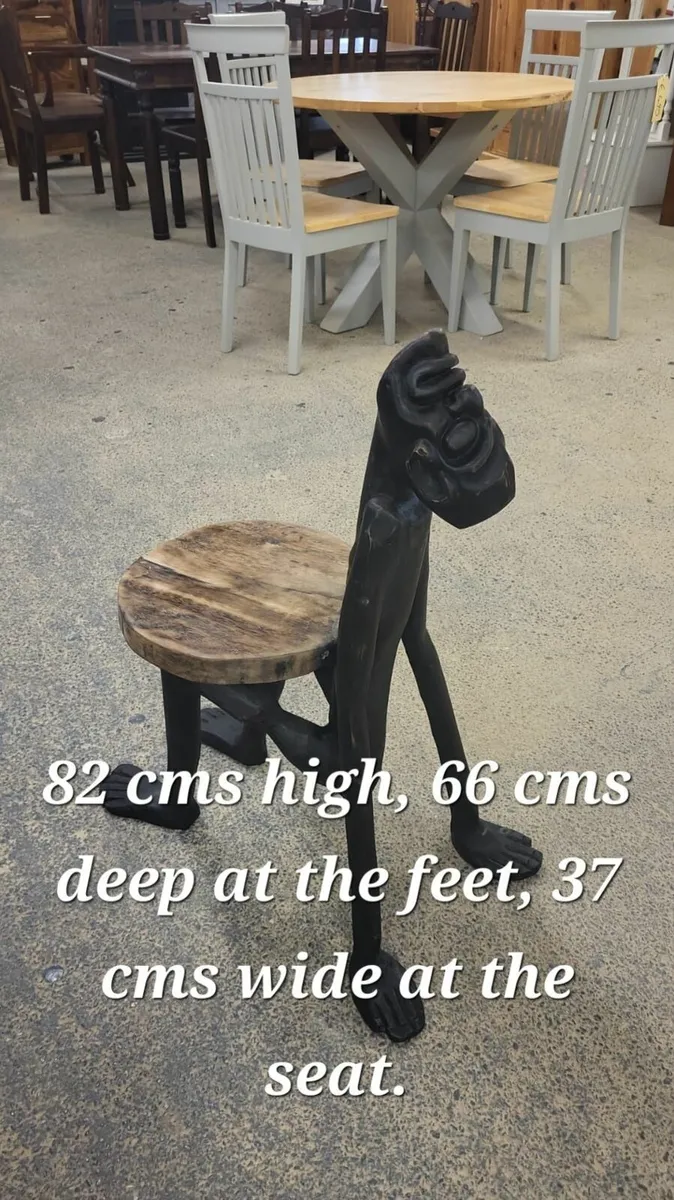 Early 1900s African anthropomorphic stool, chair - Image 4