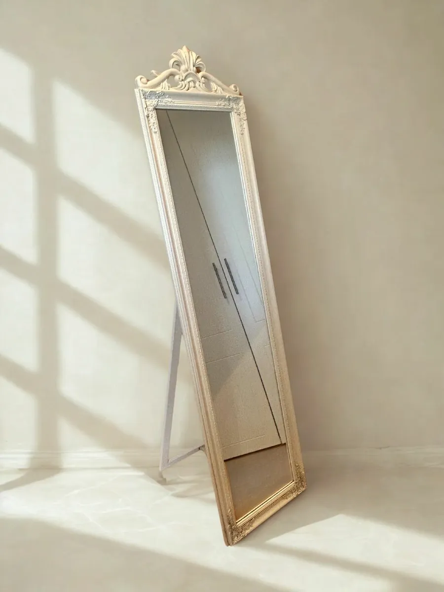 Cheval Cream Free Stand Mirror 45 x 170 cm - Image 1