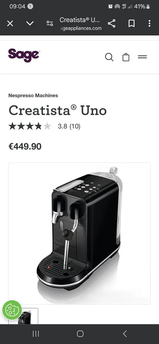 Nespresso creatista uno coffee machine - Image 1